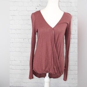 SHOE FLY BOUTIQUE RED CROSS FRONT LONG SLEEVE TOP - Size Small SKU:419